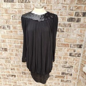 Vintage '70s Jeanette by St. Martin Sequin Dress S